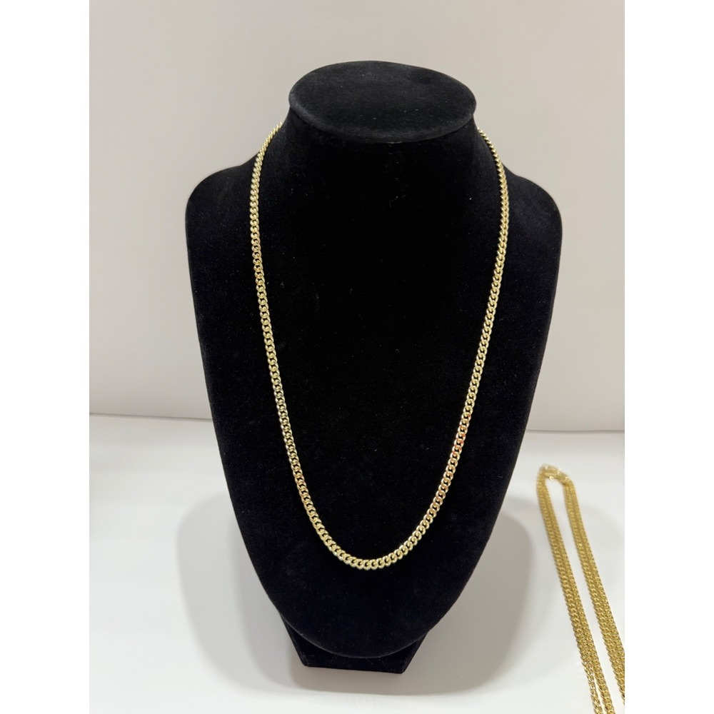 tight knit cuban necklace chain 18k gold filled 20 inch 3.5mm